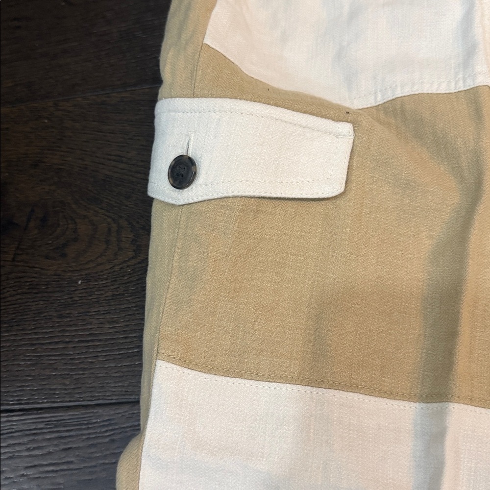 NWT! J. Crew Tie Waist Linen Blend Color-block Joggers - Size 12 - Picture 3 of 6